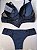 Lingerie conjunto de sutiã e calcinha tanga com renda preta - Imagem 3