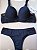 Lingerie conjunto de sutiã e calcinha tanga com renda preta - Imagem 2