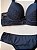 Lingerie conjunto de sutiã e calcinha tanga com renda preta - Imagem 1