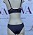 Lingerie conjunto de sutiã e calcinha tanga com renda preta - Imagem 7