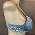 Lingerie conjunto de sutiã e calcinha renda azul e branco com bojo e aro - Imagem 2