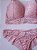 Lingerie conjunto de sutiã e calcinha renda rosa romance com bojo sem aro - Imagem 2