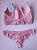 Lingerie conjunto de sutiã e calcinha renda rosa romance com bojo sem aro - Imagem 3