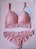 Lingerie conjunto de sutiã e calcinha renda rosa romance com bojo sem aro - Imagem 1