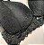 Lingerie conjunto de sutiã e calcinha renda preto com bojo sem aro - Imagem 2