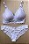 Lingerie conjunto de sutiã e calcinha renda branca com bojo sem aro - Imagem 1