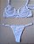 Lingerie conjunto de sutiã e calcinha renda branca sem bojo com aro - Imagem 1