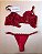 Lingerie conjunto de sutiã e calcinha renda vermelha sem bojo com aro - Imagem 4