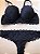 Lingerie conjunto de sutiã e calcinha renda preta com bojo e aro - Imagem 1