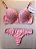 Lingerie conjunto de sutiã e calcinha renda rosa romance com bojo e aro - Imagem 1