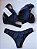 Lingerie conjunto de sutiã e calcinha renda preta com bojo e aro - Imagem 4