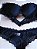 Lingerie conjunto de sutiã e calcinha meia taça renda preta com bojo e aro - Imagem 5
