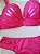 Lingerie conjunto de sutiã e calcinha tanga com renda rosa - Imagem 2