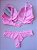 Lingerie conjunto de sutiã e calcinha renda rosa com bojo e aro - Imagem 5