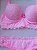 Lingerie conjunto de sutiã e calcinha renda rosa com bojo e aro - Imagem 2
