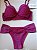 Lingerie conjunto de sutiã e calcinha renda vinho com bojo e aro - Imagem 2