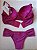 Lingerie conjunto de sutiã e calcinha renda vinho com bojo e aro - Imagem 4