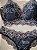 Lingerie conjunto de sutiã e calcinha renda preta com detalhes em bege com bojo sem aro - Imagem 2