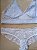 Lingerie conjunto de sutiã e calcinha renda branca sem bojo e sem aro - Imagem 2