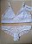 Lingerie conjunto de sutiã e calcinha renda branca sem bojo e sem aro - Imagem 1