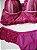 Lingerie conjunto de sutiã e calcinha renda vinho e bege com bojo e aro - Imagem 1