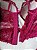Lingerie conjunto de sutiã e calcinha renda vinho e bege com bojo e aro - Imagem 6