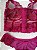 Lingerie conjunto de sutiã e calcinha renda vinho e bege com bojo e aro - Imagem 4