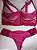 Lingerie conjunto de sutiã e calcinha plus size renda vinho e bege com bojo e aro - Imagem 4