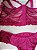 Lingerie conjunto de sutiã e calcinha plus size renda vinho e bege com bojo e aro - Imagem 3