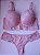 Lingerie conjunto de sutiã e calcinha plus size rosa romance com bojo e aro - Imagem 1