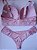Lingerie conjunto de sutiã e calcinha plus size rosa romance com bojo e aro - Imagem 3