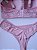 Lingerie conjunto de sutiã e calcinha plus size rosa romance com bojo e aro - Imagem 4