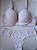 Lingerie conjunto de sutiã e calcinha plus size bege com bojo e aro - Imagem 1