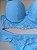 Lingerie conjunto de sutiã e calcinha plus size azul com bojo e aro - Imagem 2