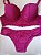 Lingerie conjunto de sutiã e calcinha plus size vinho com bojo e aro - Imagem 1