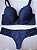 Lingerie conjunto de sutiã e calcinha plus size preto com bojo e aro - Imagem 1
