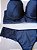 Lingerie conjunto de sutiã e calcinha plus size preto com bojo e aro - Imagem 2