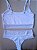 Lingerie conjunto de sutiã estilo top e calcinha em renda branca - Imagem 3