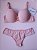 Lingerie básica conjunto de sutiã e calcinha rosa romance - Imagem 1