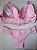 Lingerie conjunto de sutiã e calcinha tanga com renda rosa romance - Imagem 3