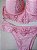 Lingerie conjunto de sutiã e calcinha tanga com renda rosa romance - Imagem 2