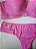 Lingerie conjunto de sutiã e calcinha plus size renda rosa antigo com bojo e aro - Imagem 2