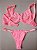 Lingerie conjunto de sutiã e calcinha renda rosa frutilly sem bojo com aro - Imagem 3
