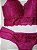 Lingerie conjunto de sutiã e calcinha renda vinho com bojo sem aro - Imagem 2