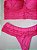Lingerie conjunto de sutiã e calcinha renda rosa frutilly com bojo e aro - Imagem 2