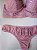 Lingerie conjunto de sutiã e calcinha renda rosa antigo com bojo e aro - Imagem 2