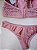 Lingerie conjunto de sutiã e calcinha renda rosa antigo com bojo e aro - Imagem 4