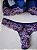 Lingerie conjunto de sutiã e calcinha renda azul marinho e rosa com bojo e aro - Imagem 4