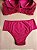Lingerie conjunto de sutiã e calcinha com renda vinho com bojo e aro - Imagem 4