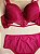Lingerie conjunto de sutiã e calcinha com renda vinho com bojo e aro - Imagem 2